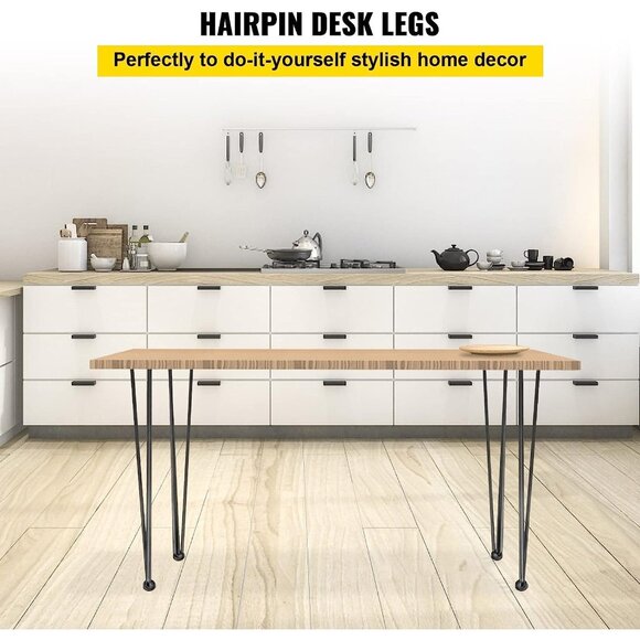 Heavy-Duty Hairpin Table Legs (Set of 4) - Black Steel, 30" Modern DIY 1/2" diam - Picture 6 of 6